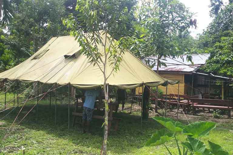 Satgas TMMD Berikan Bantuan Tenda