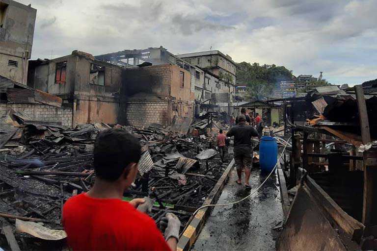 kebakaran ruko Pasar Hamadi