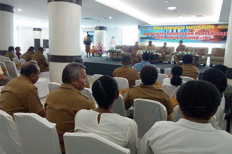 Sekretariat DPR Papua Sosialisasi Pencegahan Penyebaran Virus Corona